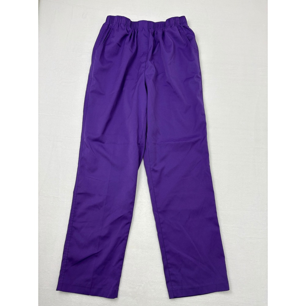 Allison Daley Womens Purple Scrub Pants Elastic Waist Pockets Size 14 Regular